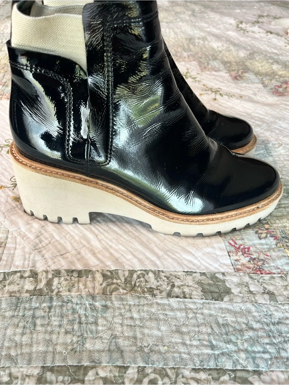 Dolce Vita Thundr H2O Black Patent Boots-Size 9